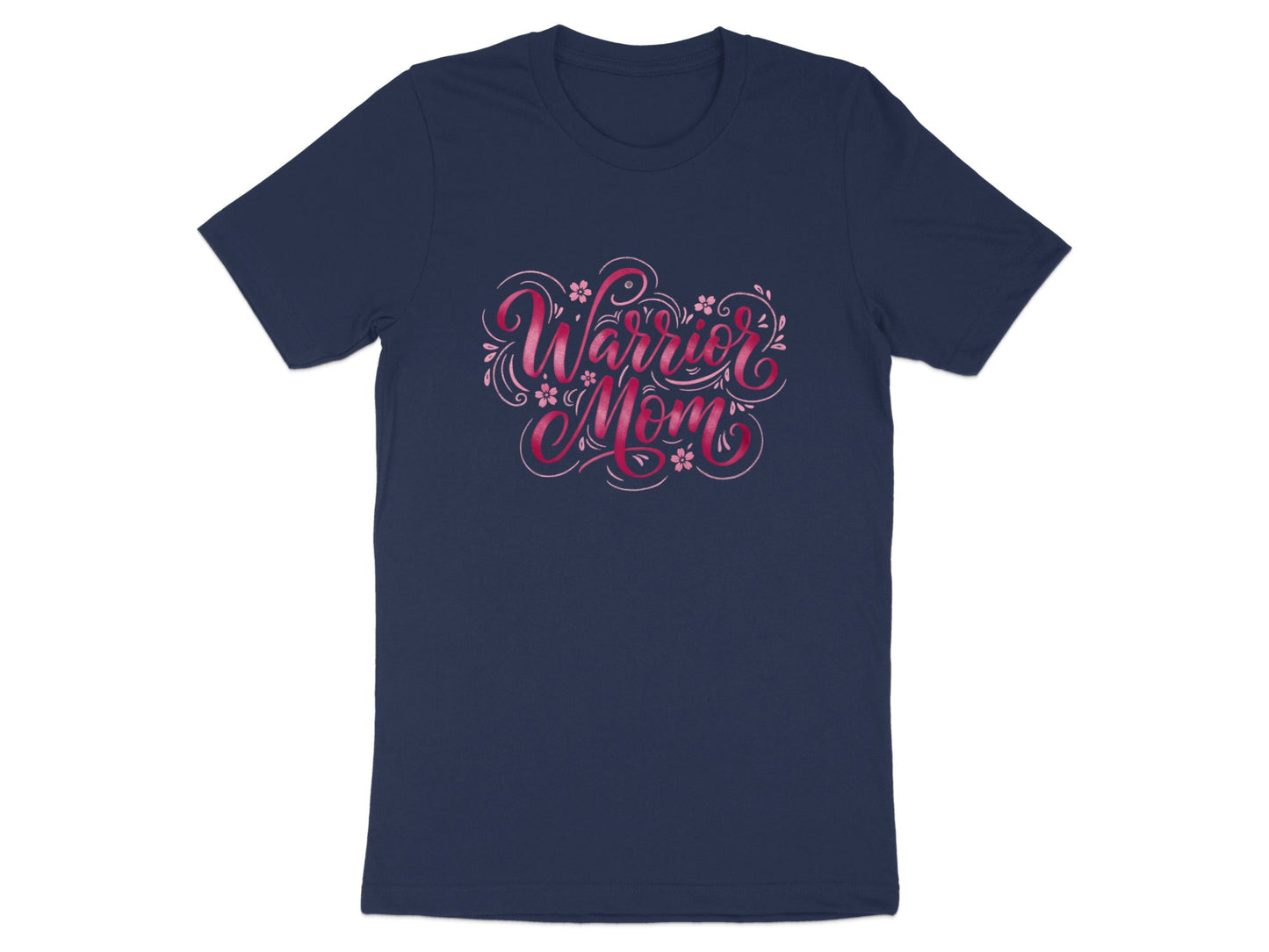 Warrior Mom Pink Ribbon Calligraphy T-Shirt