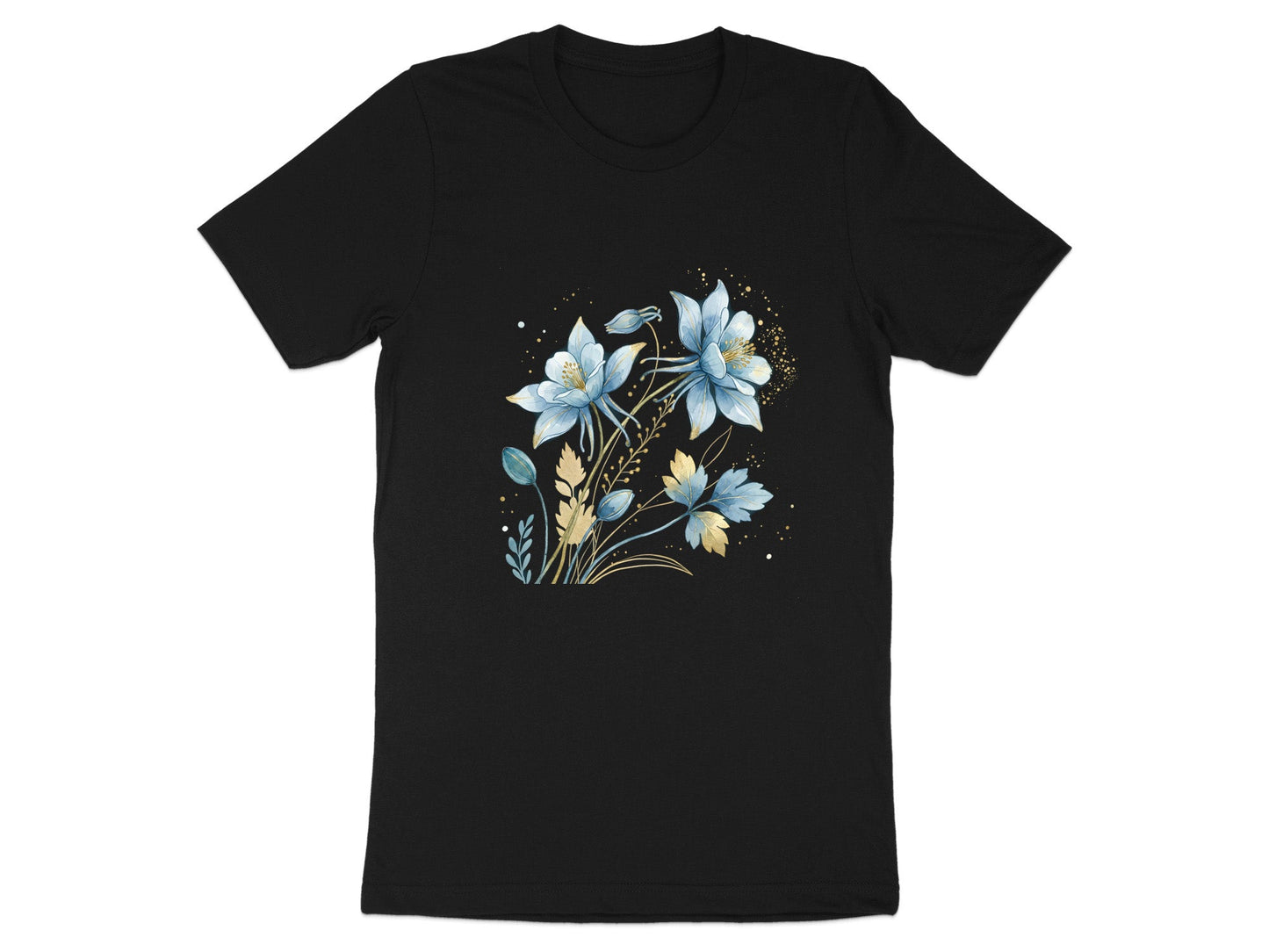 Ethereal Blue Wildflower Watercolor T-Shirt