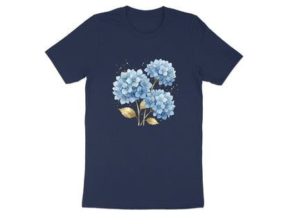 Blue Hydrangea & Gold Leaf t-shirt