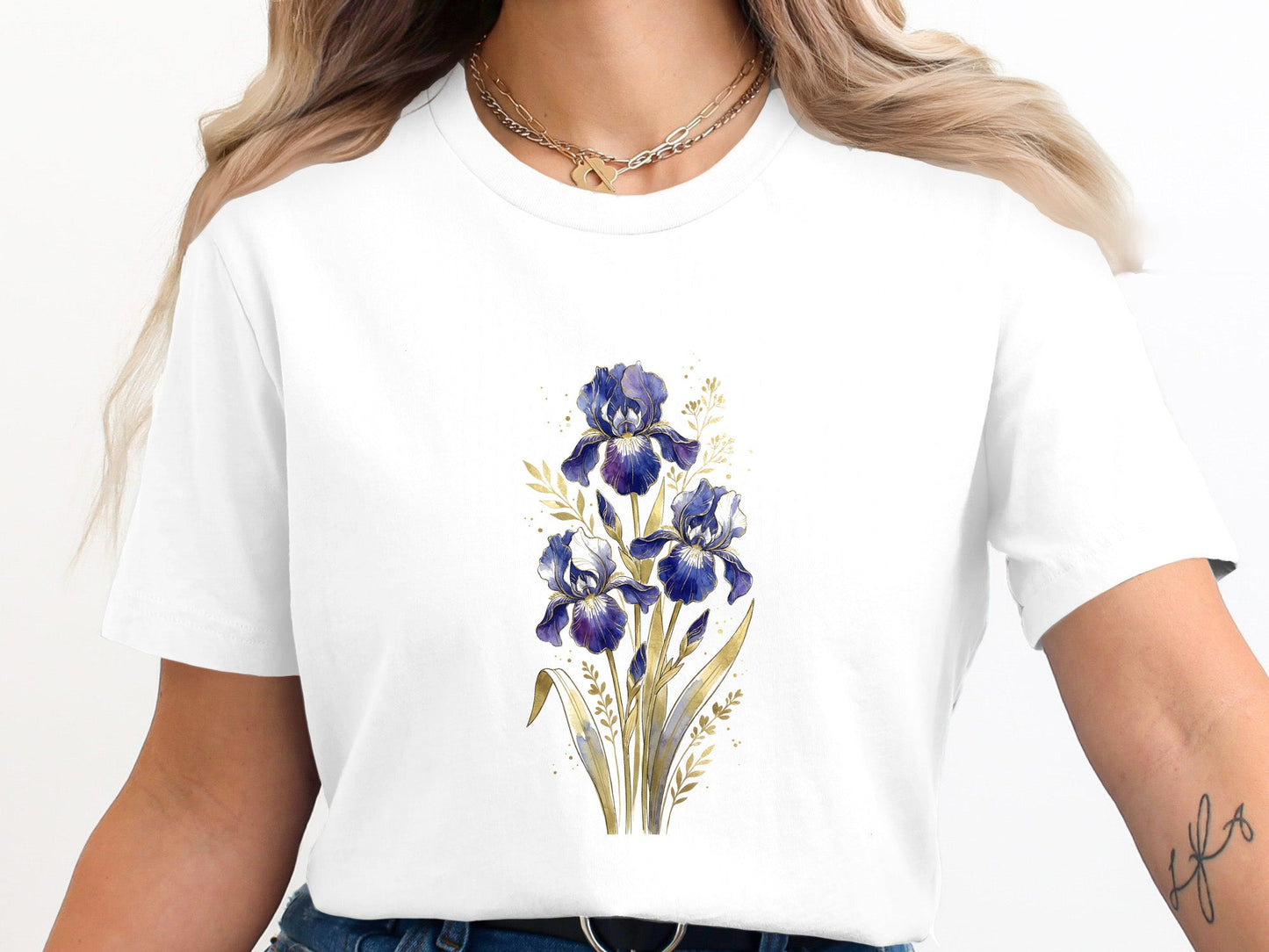 Golden Iris Midnight Botanical T-Shirt