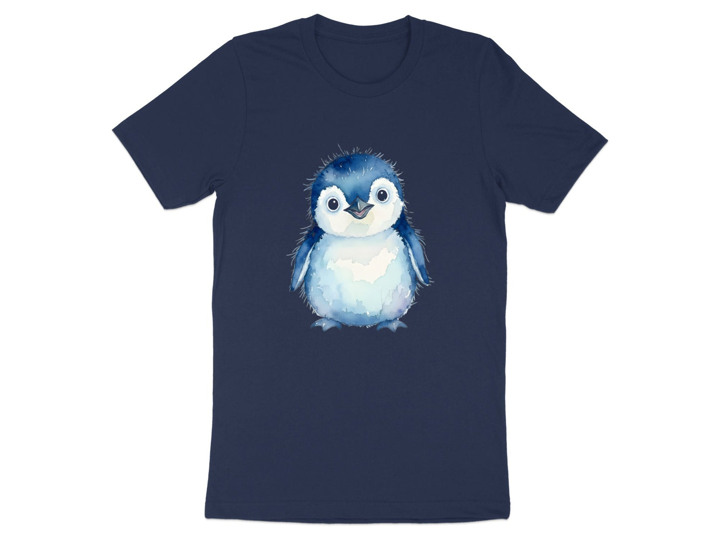 Watercolor Little Blue Penguin Cotton T-Shirt