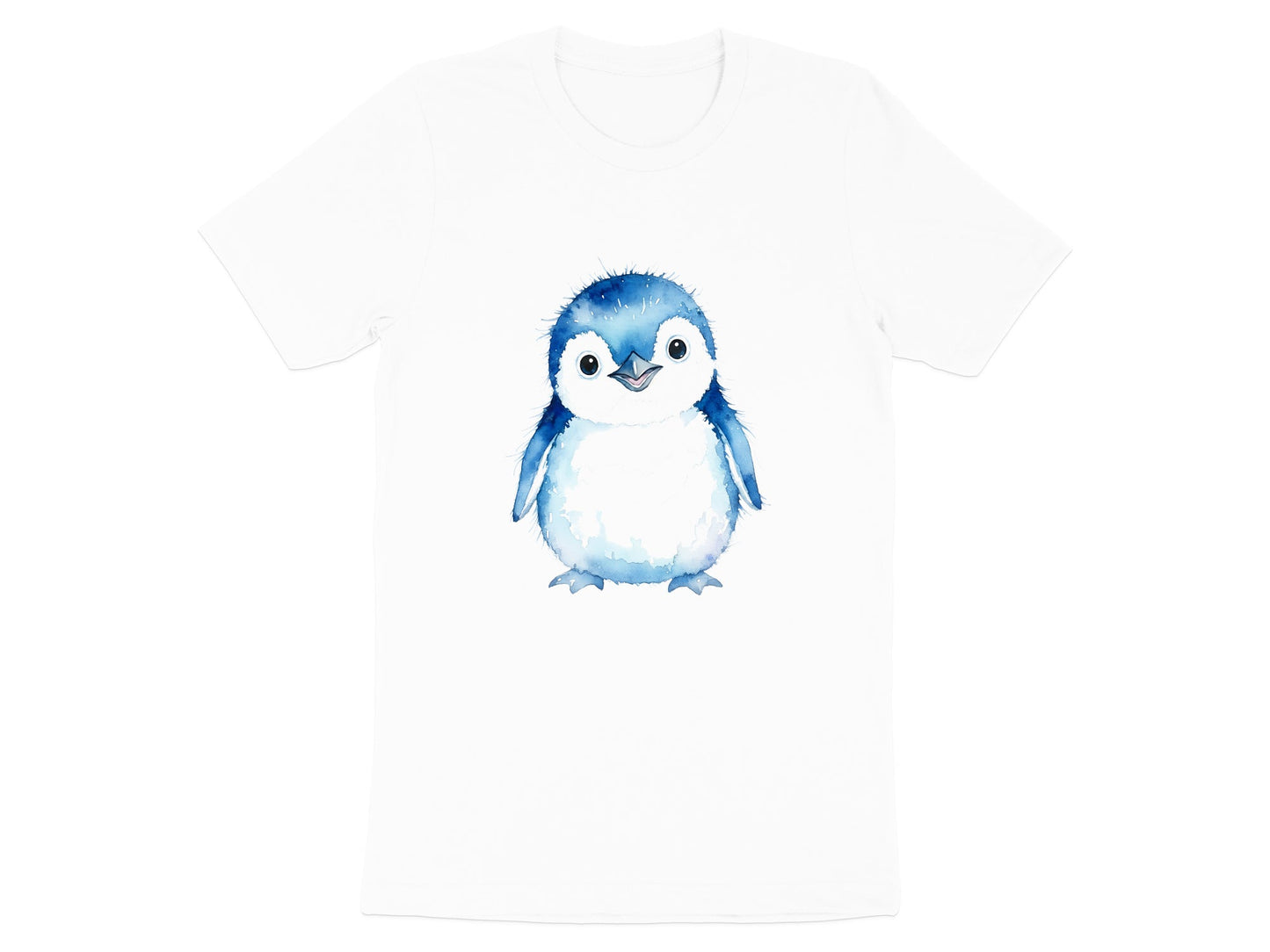 Watercolor Little Blue Penguin Cotton T-Shirt