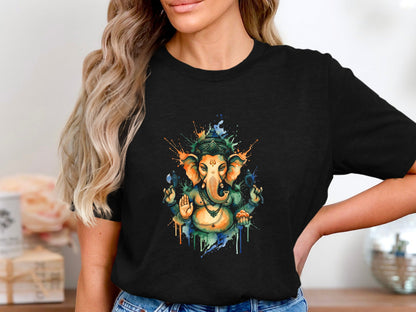 Watercolor Lord Ganesha Spiritual T-Shirt