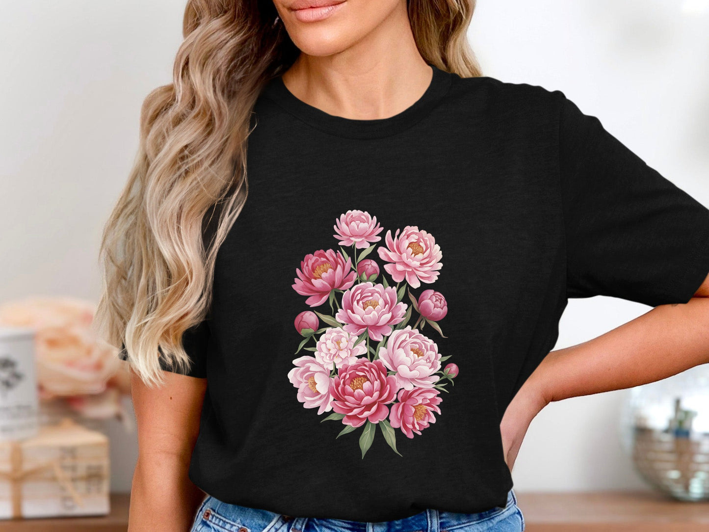 Classic Romantic Pink Peonies  T-Shirt