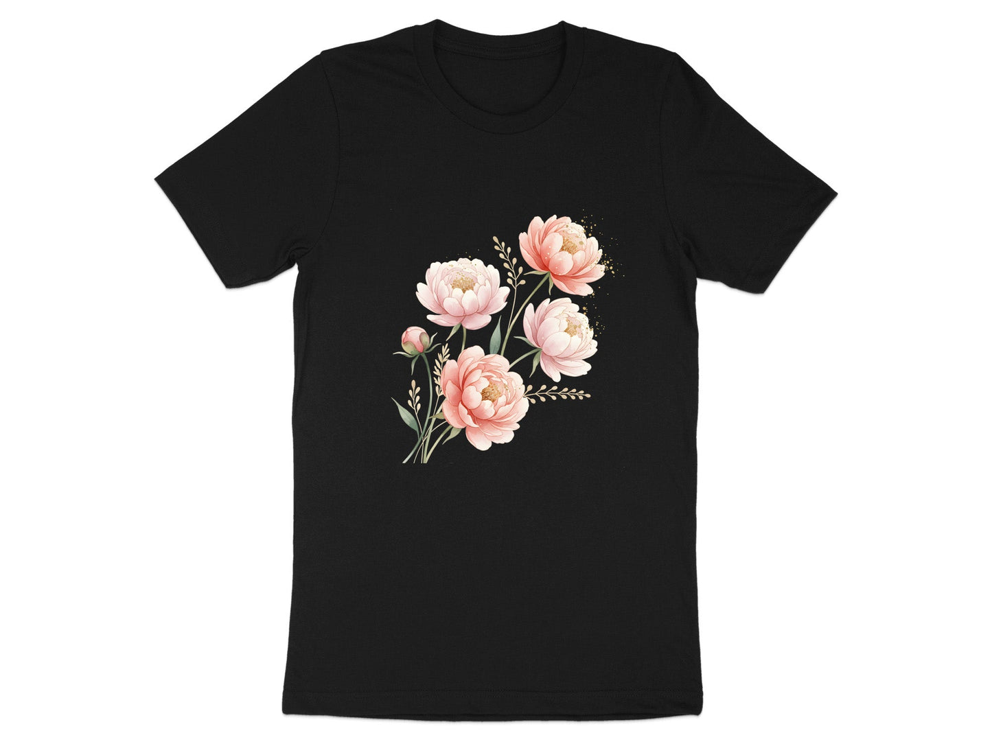 Airy Watercolor Peach Peonies T-Shirt