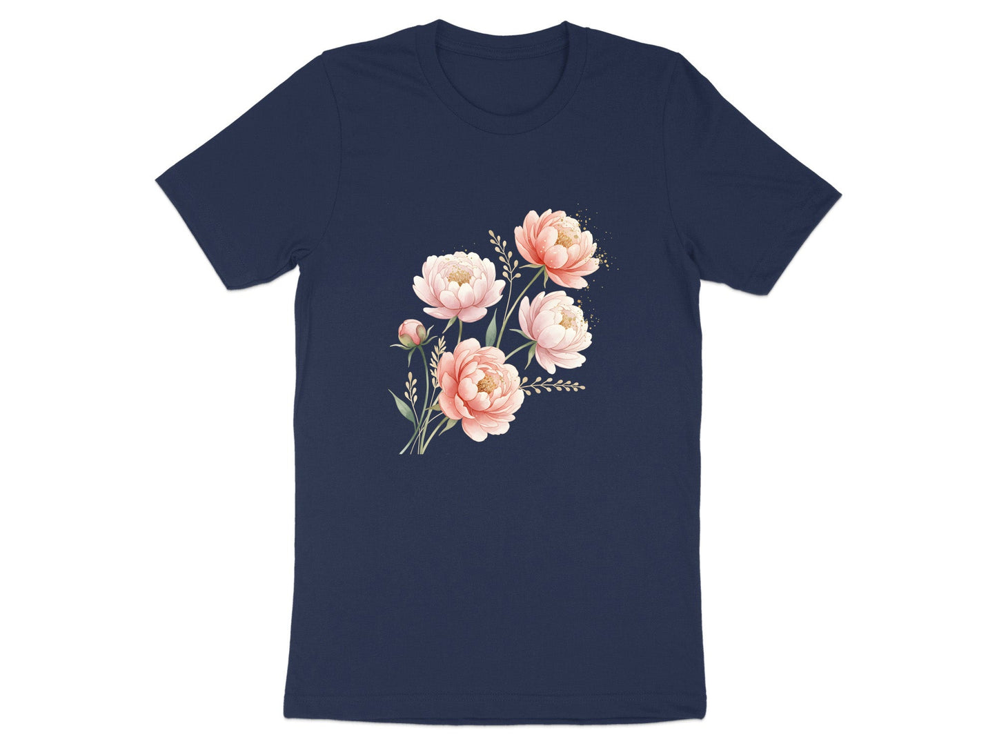 Airy Watercolor Peach Peonies T-Shirt