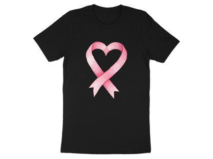 Watercolor Pink Ribbon Heart Graphic Tee