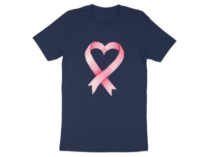 Watercolor Pink Ribbon Heart Graphic Tee