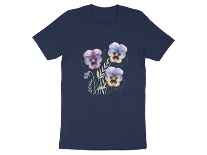 Soft Wash Watercolor Purple Pansies T-Shirt