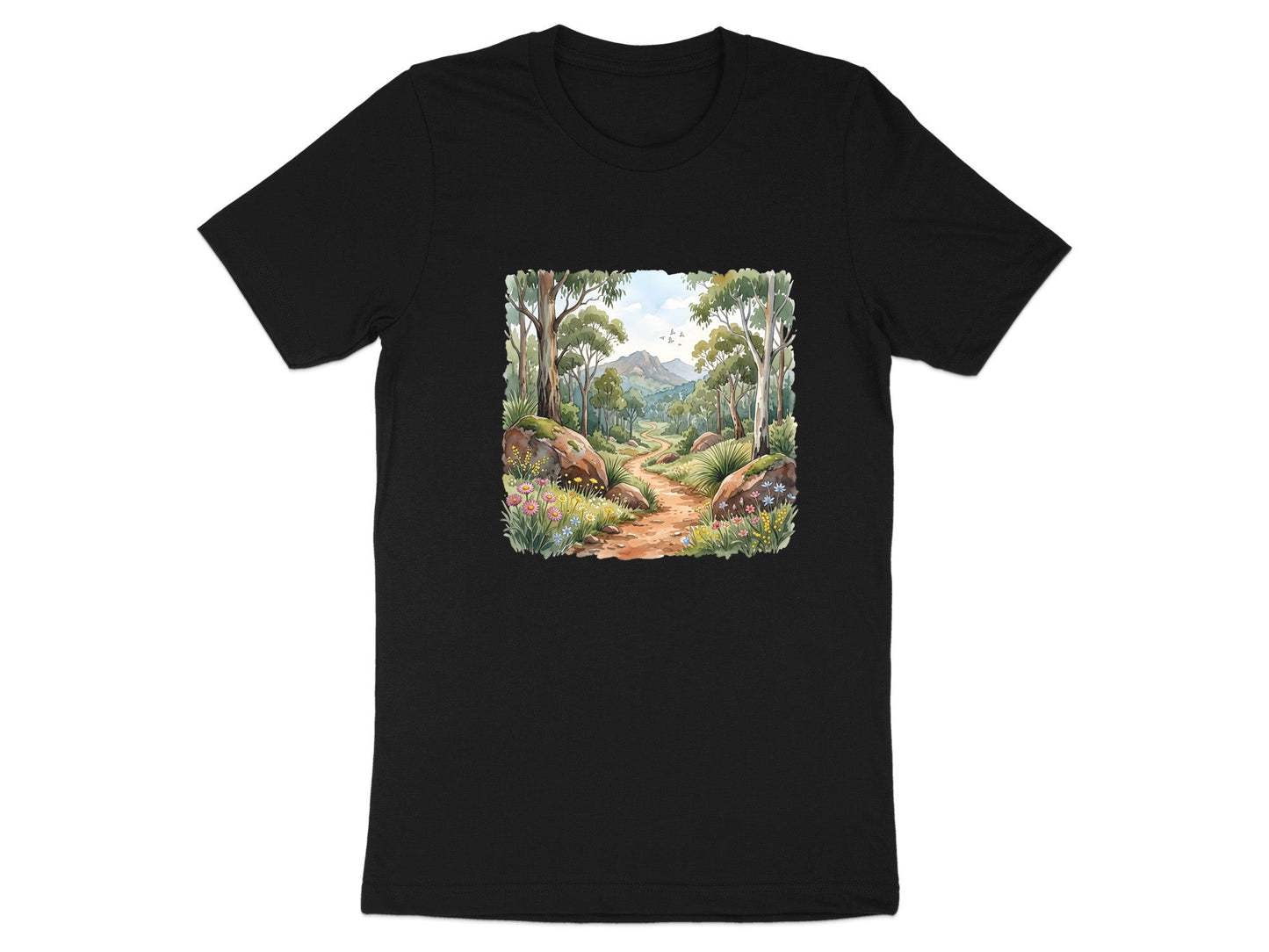 Aussie Bushland Trail Watercolor Graphic T-Shirt