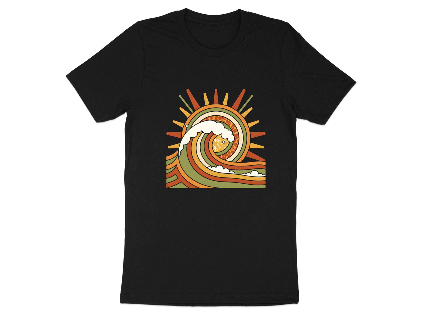 Retro Geometric Wave T-Shirt | 70s Psych Surf Graphic Tee