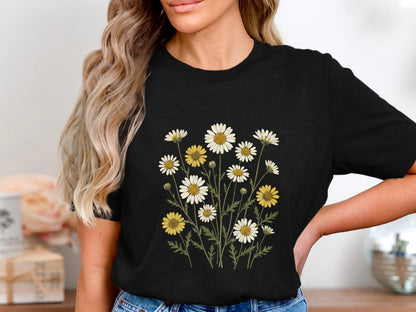 Field of Daisies Botanical Graphic T-Shirt