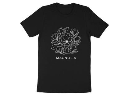 Magnolia Bloom Graphic T-Shirt - Minimalist Floral Art Tee