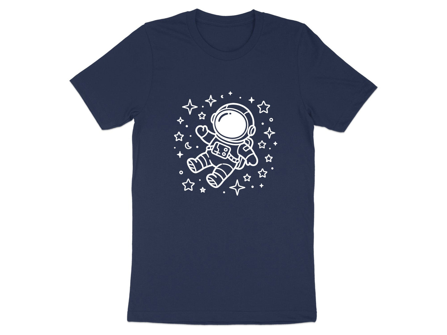 Cute Floating Astronaut Minimalist Doodle T-Shirt