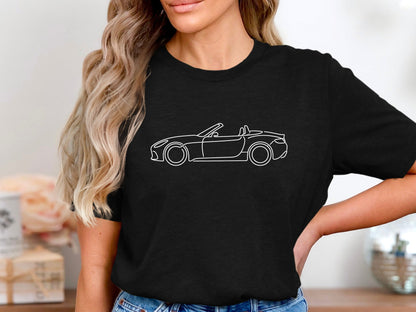 Minimalist One-Line Convertible Sports Car Tee