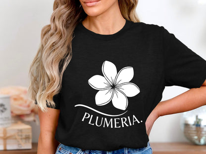 Plumeria Frangipani Silhouette Graphic Tee