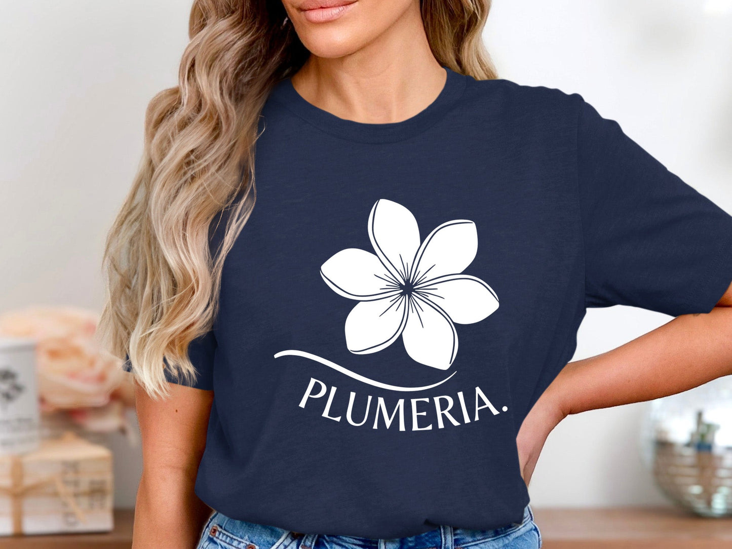 Plumeria Frangipani Silhouette Graphic Tee