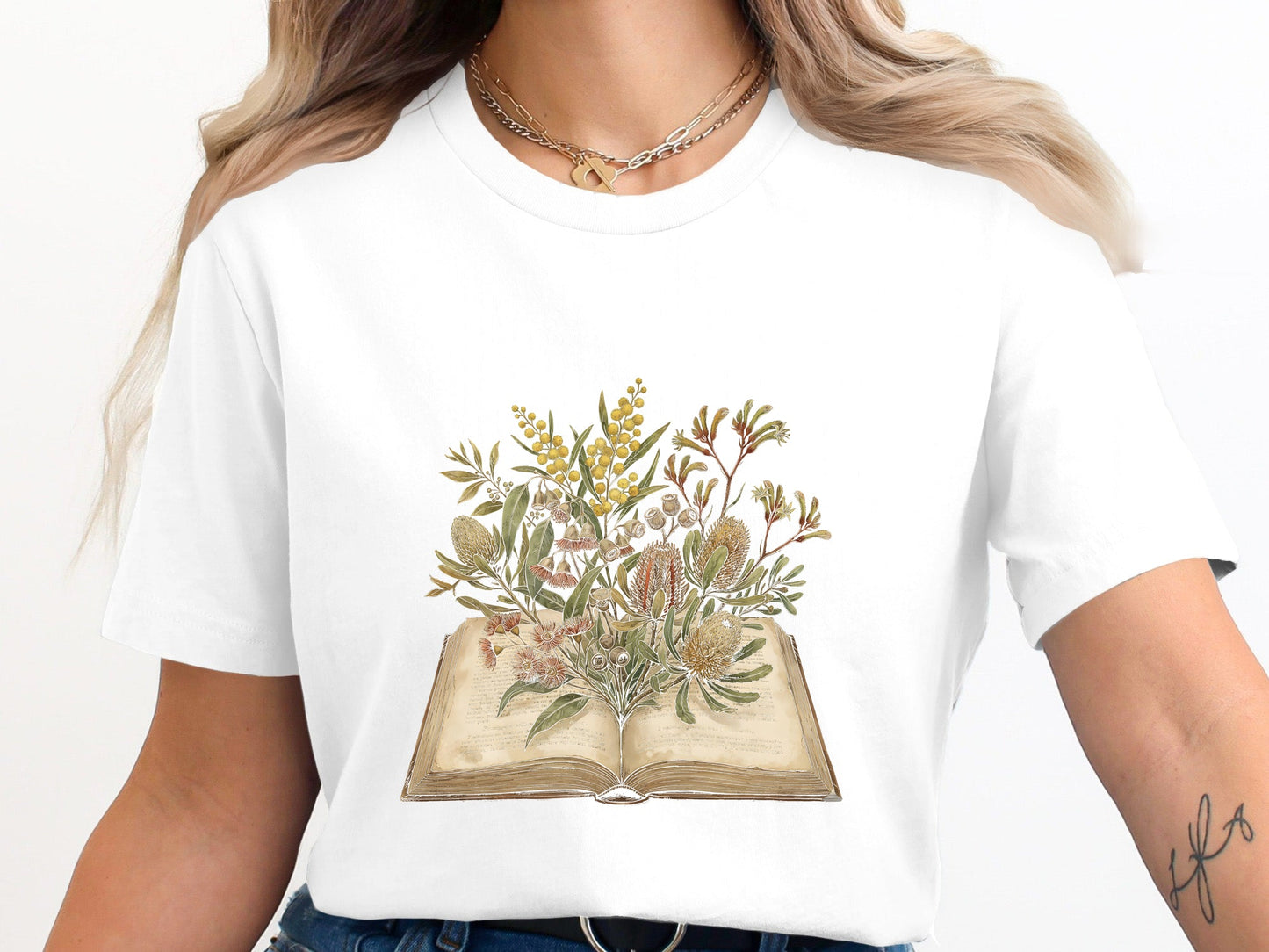 Australian Wildflowers Growing from Book T-Shirt