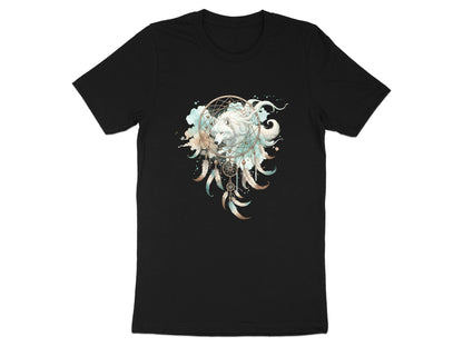 White Wolf Dreamcatcher T-Shirt - Mystical Spirit Animal Art