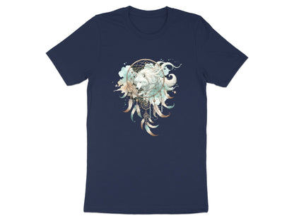 White Wolf Dreamcatcher T-Shirt - Mystical Spirit Animal Art