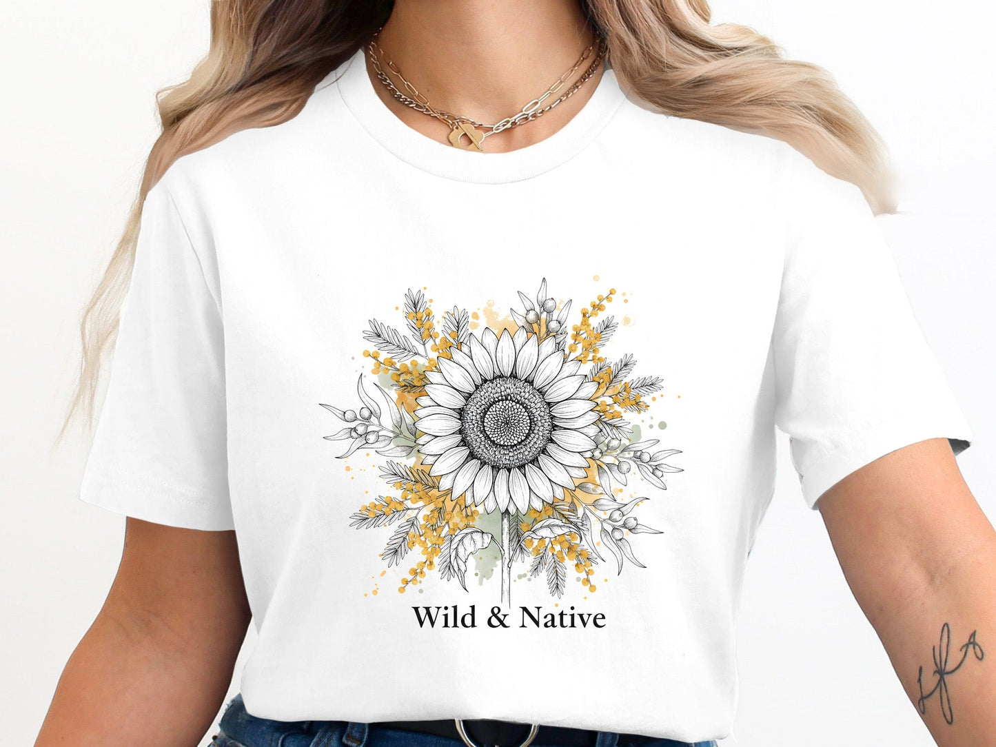 Wild & Native White Sunflower T-Shirt