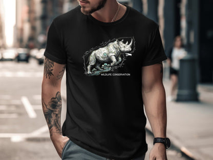 Wildlife Conservation Rhino Earth Graphic Tee