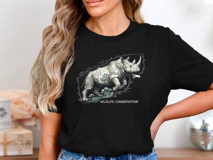 Wildlife Conservation Rhino Earth Graphic Tee