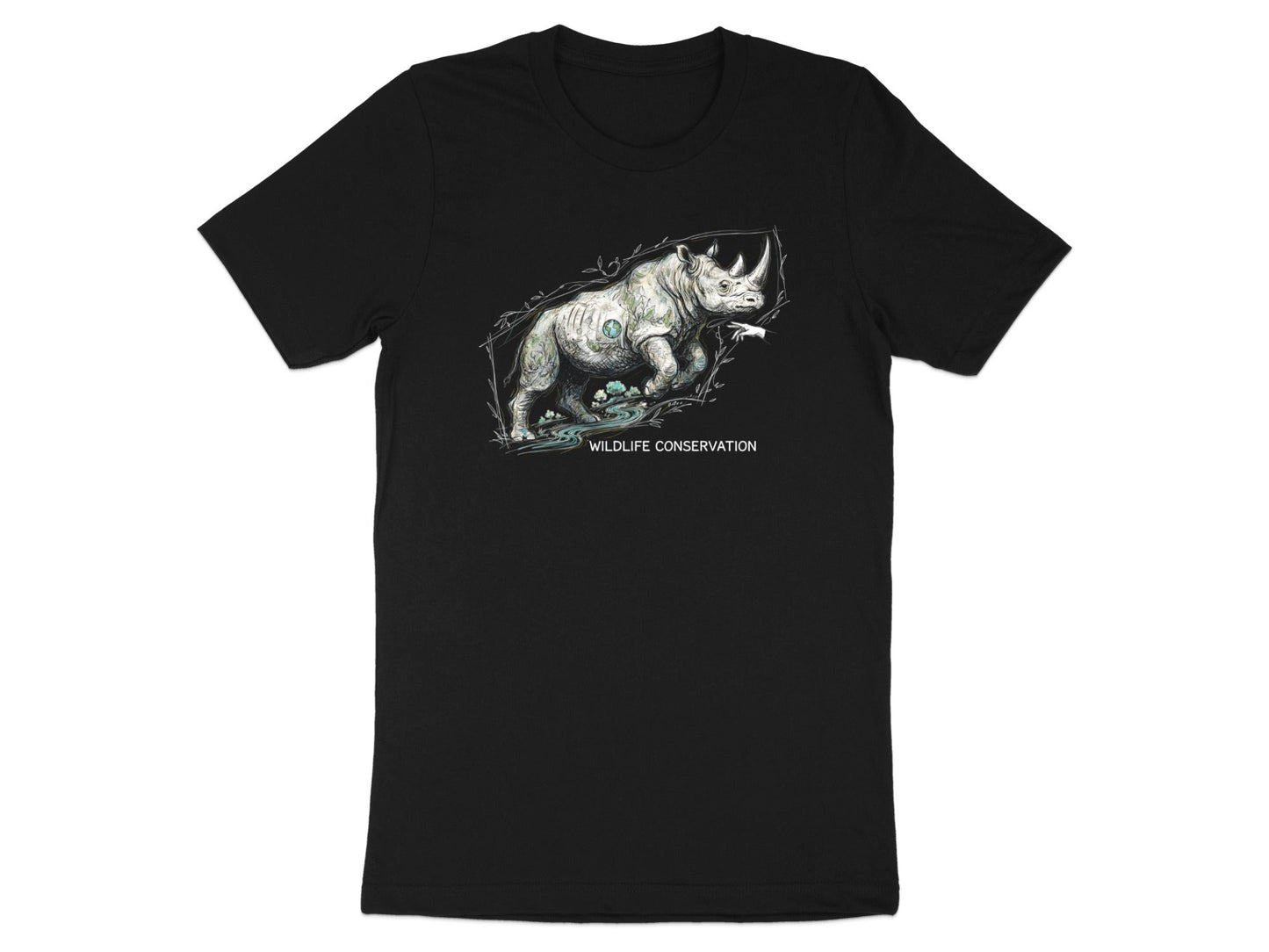 Wildlife Conservation Rhino Earth Graphic Tee