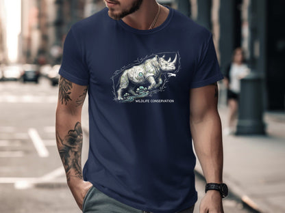 Wildlife Conservation Rhino Earth Graphic Tee