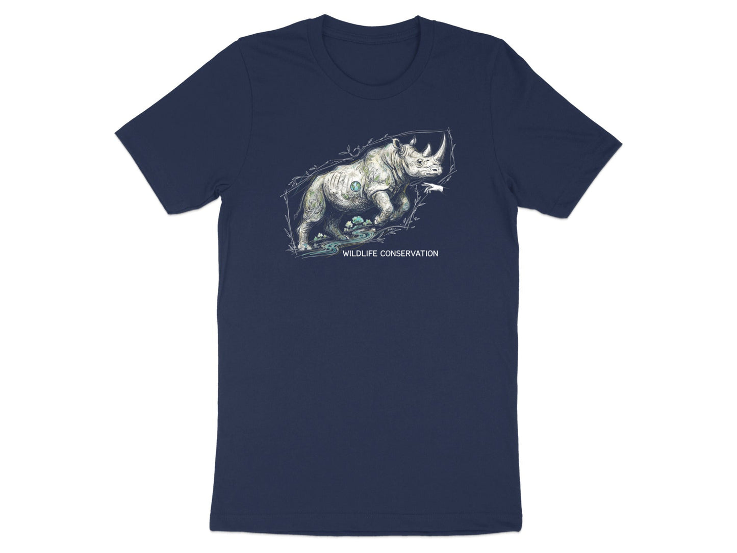Wildlife Conservation Rhino Earth Graphic Tee