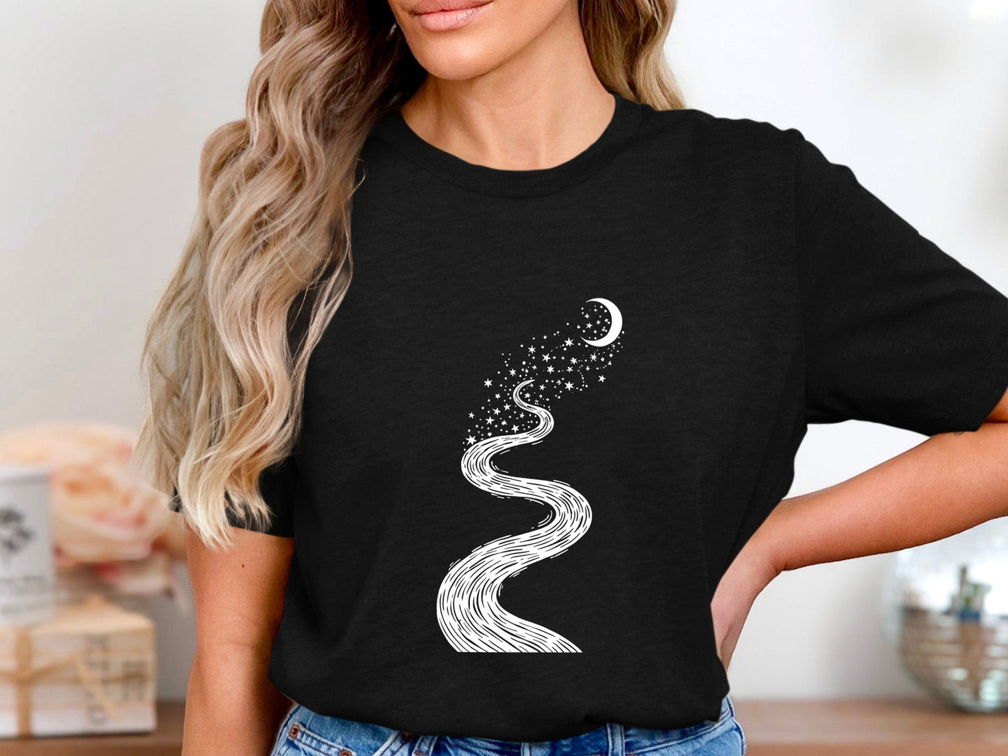 Path to the Moon Tee – Winding Mystic Celestial T-Shirt