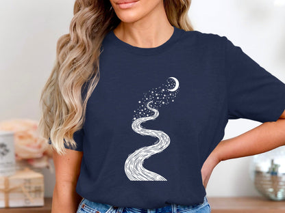 Path to the Moon Tee – Winding Mystic Celestial T-Shirt