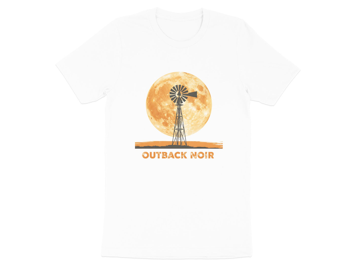 Outback Noir Windmill T-Shirt - Australian Harvest Moon Tee