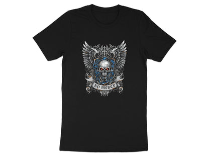 Gothic Winged Skull "No Mercy" Biker T-Shirt