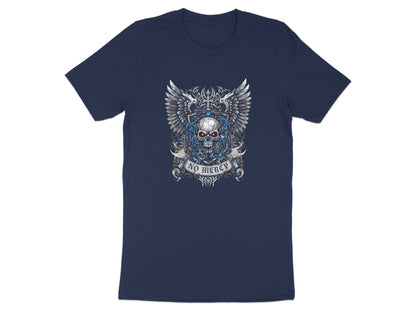 Gothic Winged Skull "No Mercy" Biker T-Shirt