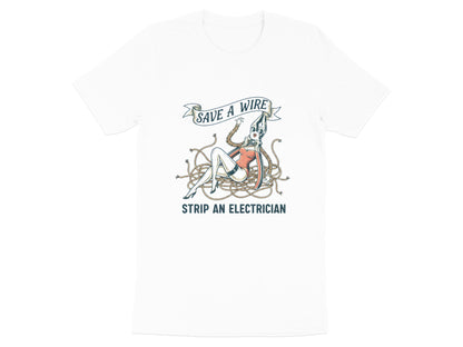 Save a Wire Strip an Electrician T-Shirt - Vintage Pinup Sparky Tee