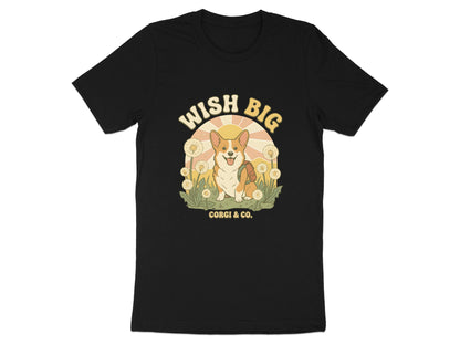 Wish Big Corgi T-Shirt - Retro Sunshine & Dandelions