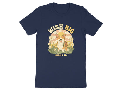Wish Big Corgi T-Shirt - Retro Sunshine & Dandelions