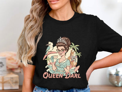 Queen Darl Australian Retro Woman T-Shirt - Kookaburra & Koala