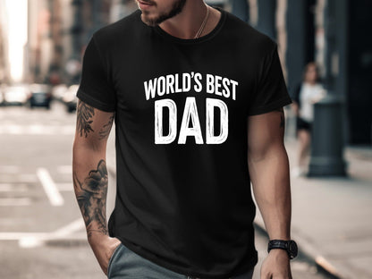 World's Best Dad Retro Circular Emblem Tee