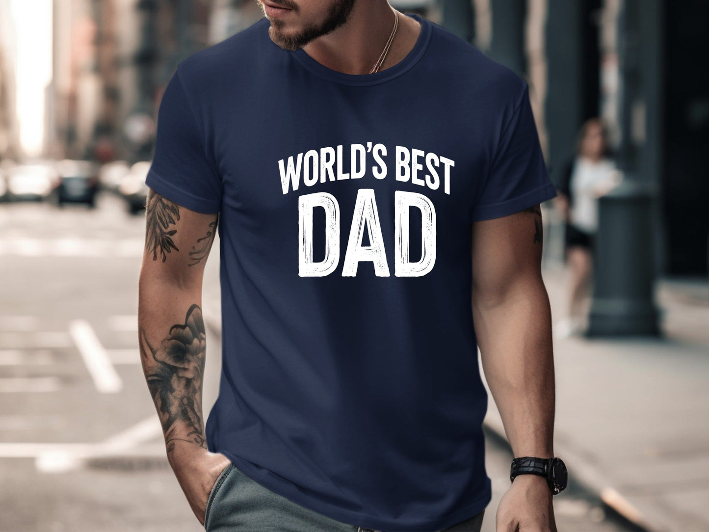 World's Best Dad Retro Circular Emblem Tee