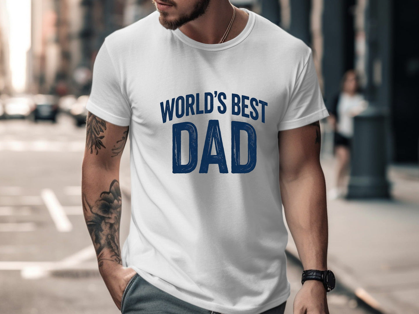 World's Best Dad Retro Circular Emblem Tee