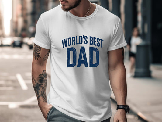 World's Best Dad Retro Circular Emblem Tee