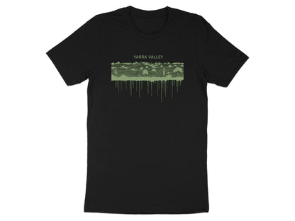 Yarra Valley Vineyard Drip Art T-Shirt - Green & Black | Victorian Apparel