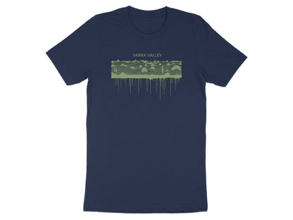 Yarra Valley Vineyard Drip Art T-Shirt - Green & Black | Victorian Apparel