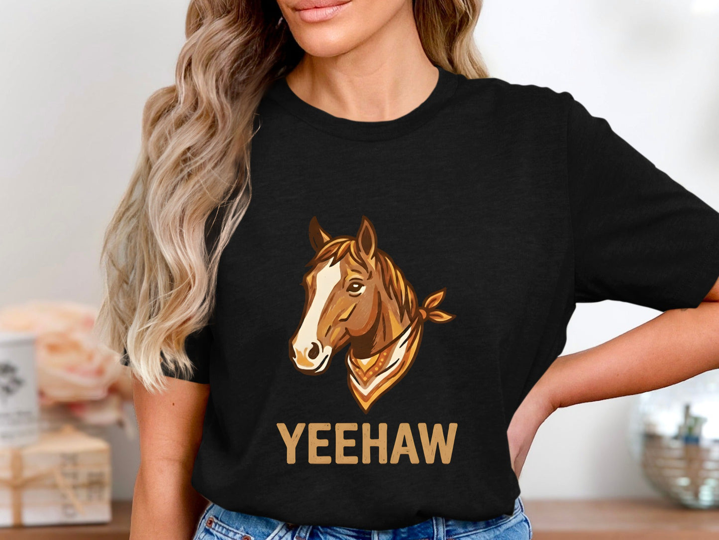 Yeehaw Horse Head T-Shirt - Country Western Style