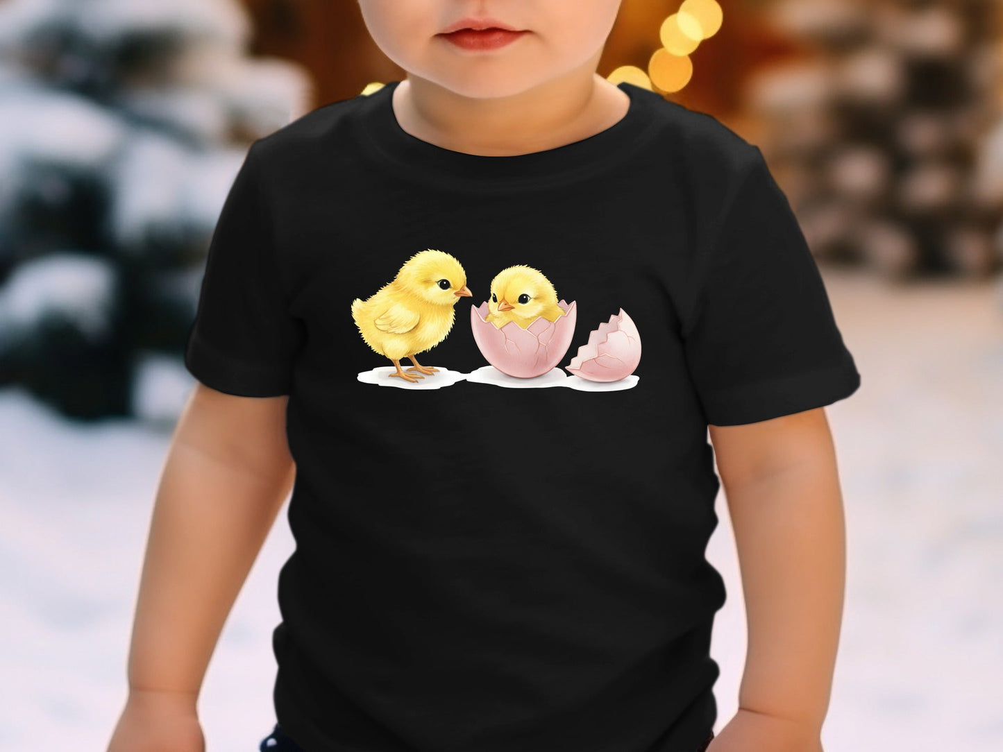 Cute Yellow Chicks Hatching Watercolour Tee