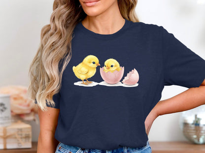Cute Yellow Chicks Hatching Watercolour Tee