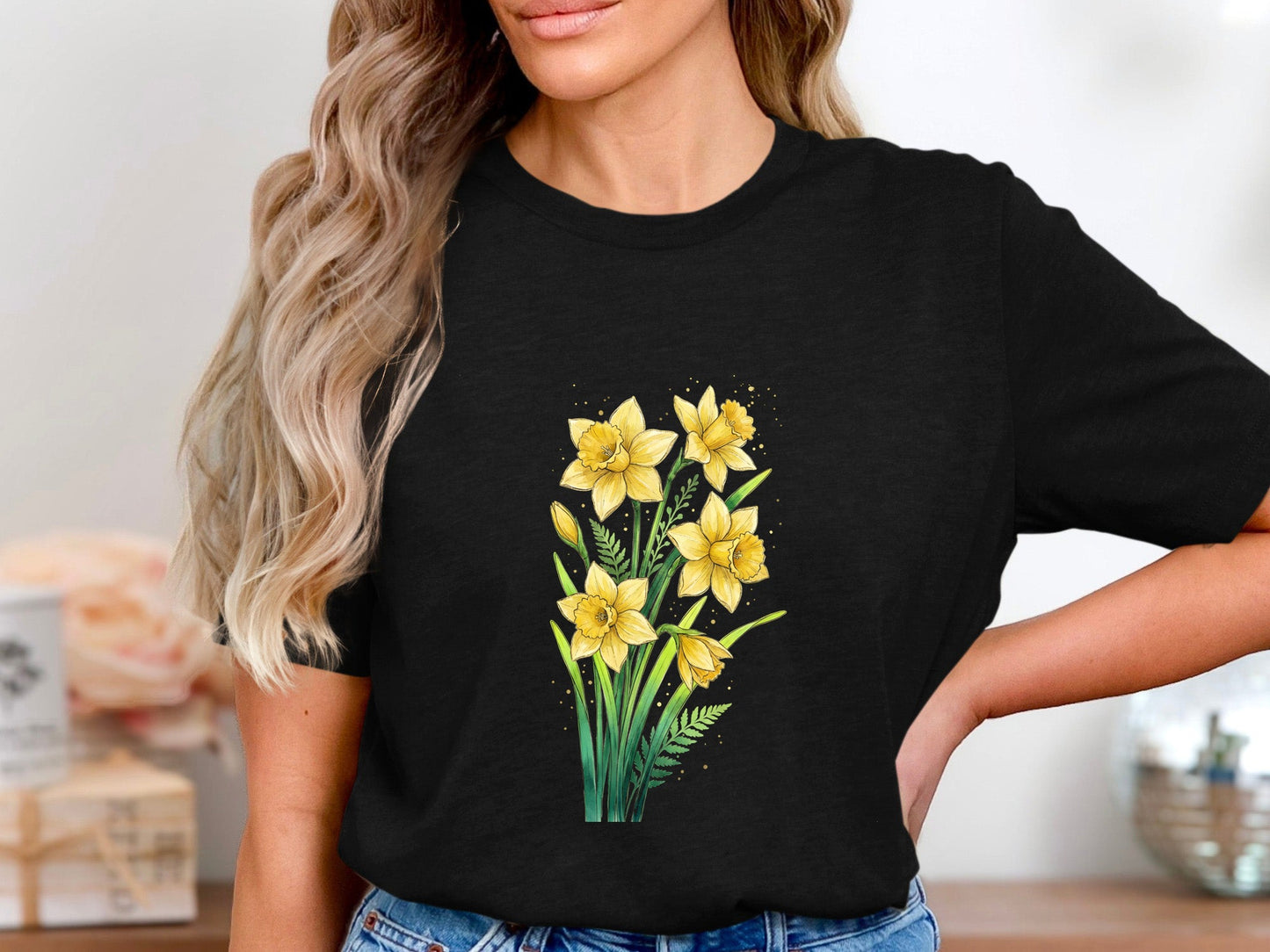 Golden Daffodil Bouquet Graphic T-Shirt