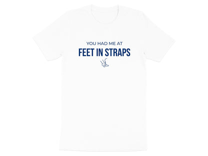 Feet In Straps Pilates T-Shirt - Cotton Crew Neck